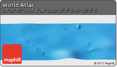 Physical Panoramic Map of the Area around 37° 23' 54" S, 33° 13' 30" E