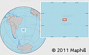 Gray Location Map of the area around 37° 23' 54" S, 33° 55' 29" W