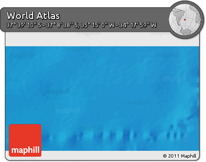 Physical 3D Map of the Area around 37° 23' 54" S, 34° 46' 29" W
