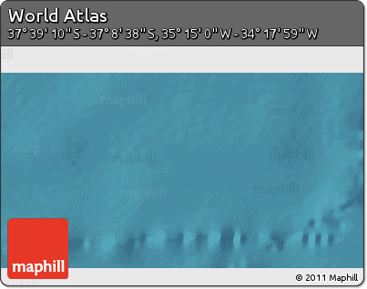 Satellite 3D Map of the Area around 37° 23' 54" S, 34° 46' 29" W