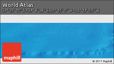 Physical Panoramic Map of the Area around 37° 23' 54" S, 34° 46' 29" W