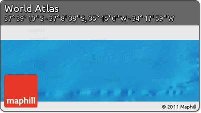 Physical Panoramic Map of the Area around 37° 23' 54" S, 34° 46' 29" W