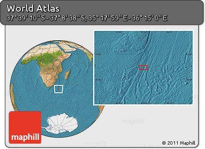 Satellite Location Map of the Area around 37° 23' 54" S, 35° 46' 29" E