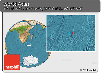 Satellite Location Map of the Area around 37° 23' 54" S, 38° 19' 30" E