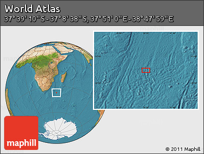 Satellite Location Map of the Area around 37° 23' 54" S, 38° 19' 30" E