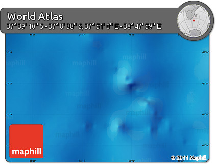 Physical Map of the Area around 37° 23' 54" S, 38° 19' 30" E