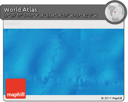 Shaded Relief 3D Map of the Area around 37° 23' 54" S, 38° 10' 29" W