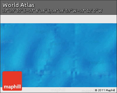 Shaded Relief 3D Map of the Area around 37° 23' 54" S, 38° 10' 29" W