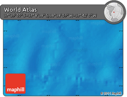 Shaded Relief Map of the Area around 37° 23' 54" S, 38° 10' 29" W