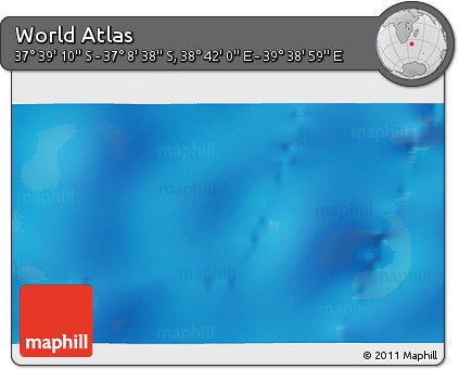 Physical 3D Map of the Area around 37° 23' 54" S, 39° 10' 29" E