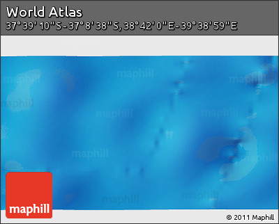 Physical 3D Map of the Area around 37° 23' 54" S, 39° 10' 29" E