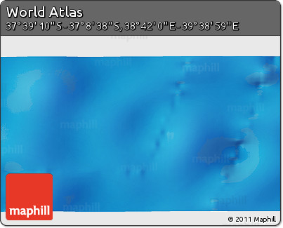 Physical 3D Map of the Area around 37° 23' 54" S, 39° 10' 29" E