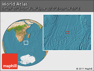 Satellite Location Map of the Area around 37° 23' 54" S, 39° 10' 29" E