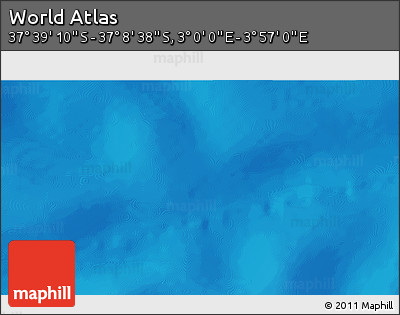 Physical 3D Map of the Area around 37° 23' 54" S, 3° 28' 30" E