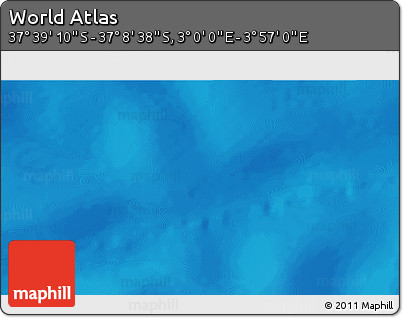 Physical 3D Map of the Area around 37° 23' 54" S, 3° 28' 30" E