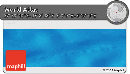 Physical Panoramic Map of the Area around 37° 23' 54" S, 3° 28' 30" E