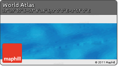 Physical Panoramic Map of the Area around 37° 23' 54" S, 3° 28' 30" E