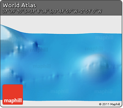 Physical 3D Map of the Area around 37° 23' 54" S, 3° 19' 30" W