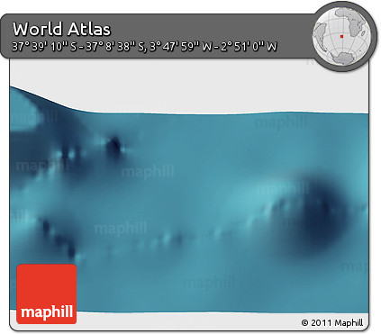 Satellite 3D Map of the Area around 37° 23' 54" S, 3° 19' 30" W