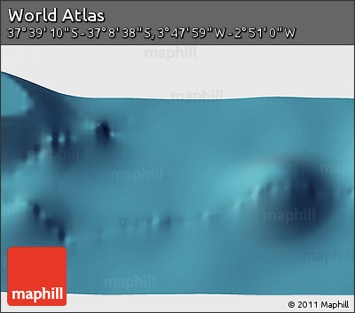 Satellite 3D Map of the Area around 37° 23' 54" S, 3° 19' 30" W