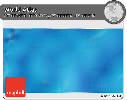 Physical 3D Map of the Area around 37° 23' 54" S, 40° 1' 29" E
