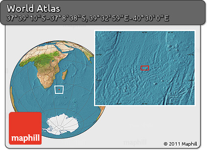 Satellite Location Map of the Area around 37° 23' 54" S, 40° 1' 29" E