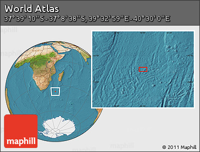 Satellite Location Map of the Area around 37° 23' 54" S, 40° 1' 29" E