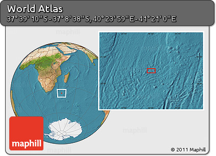 Satellite Location Map of the Area around 37° 23' 54" S, 40° 52' 30" E