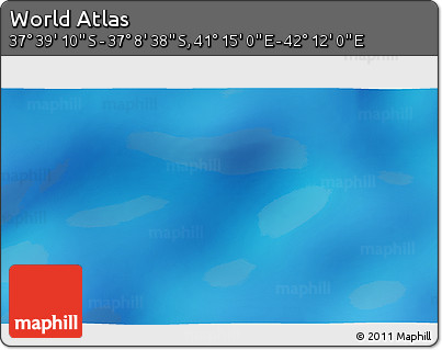 Physical 3D Map of the Area around 37° 23' 54" S, 41° 43' 30" E
