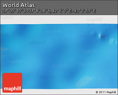 Physical 3D Map of the Area around 37° 23' 54" S, 42° 34' 30" E