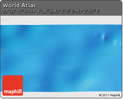 Physical 3D Map of the Area around 37° 23' 54" S, 42° 34' 30" E