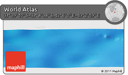 Physical Panoramic Map of the Area around 37° 23' 54" S, 42° 34' 30" E
