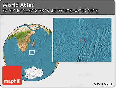 Satellite Location Map of the Area around 37° 23' 54" S, 43° 25' 29" E
