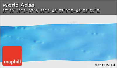 Physical Panoramic Map of the Area around 37° 23' 54" S, 43° 25' 29" E