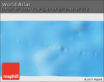 Physical 3D Map of the Area around 37° 23' 54" S, 44° 16' 29" E