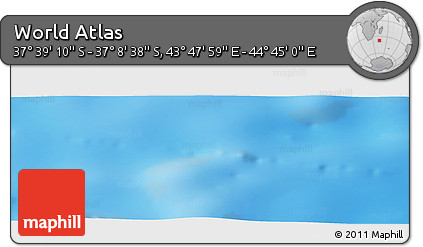 Physical Panoramic Map of the Area around 37° 23' 54" S, 44° 16' 29" E