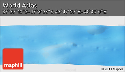 Physical Panoramic Map of the Area around 37° 23' 54" S, 44° 16' 29" E