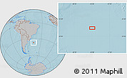 Gray Location Map of the area around 37° 23' 54" S, 44° 58' 30" W, hill shading