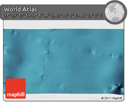 Satellite 3D Map of the Area around 37° 23' 54" S, 45° 58' 30" E