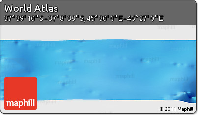 Physical Panoramic Map of the Area around 37° 23' 54" S, 45° 58' 30" E