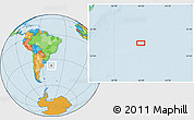 Political Location Map of the area around 37° 23' 54" S, 46° 40' 29" W