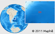 Shaded Relief Location Map of the area around 37° 23' 54" S, 46° 40' 29" W