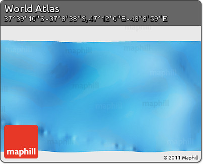 Physical 3D Map of the Area around 37° 23' 54" S, 47° 40' 29" E