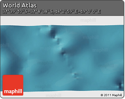 Satellite 3D Map of the Area around 37° 23' 54" S, 48° 31' 29" E