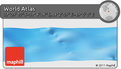 Physical Panoramic Map of the Area around 37° 23' 54" S, 48° 31' 29" E