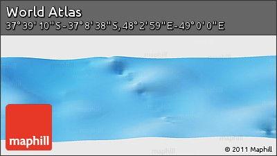 Physical Panoramic Map of the Area around 37° 23' 54" S, 48° 31' 29" E