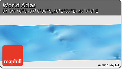 Physical Panoramic Map of the Area around 37° 23' 54" S, 48° 31' 29" E