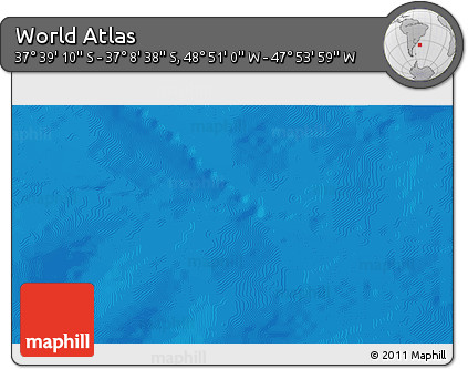 Physical 3D Map of the Area around 37° 23' 54" S, 48° 22' 30" W