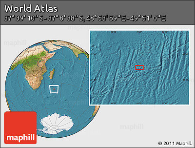 Satellite Location Map of the Area around 37° 23' 54" S, 49° 22' 30" E