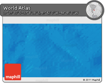 Shaded Relief 3D Map of the Area around 37° 23' 54" S, 49° 13' 30" W